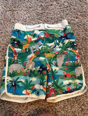 Mini Boden Boys Swim Trunks Jungle Animal Print Size Large (11-12Y)
